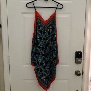 Lily White Colorful Handkerchief Boho Top Large